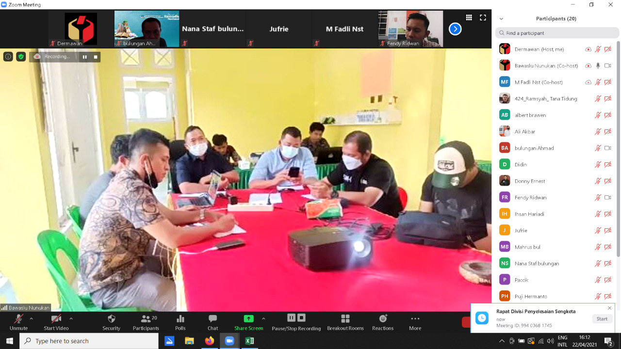 Optimalisasi Kegiatan, Divisi Penyelesaian Sengketa Laksanakan Rapat