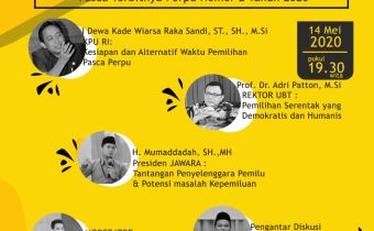 Petakan Potensi Masalah Pasca Terbitnya Perpu No. 2 Tahun 2020, Bawaslu Katara Laksanaan Seminar Via Daring.