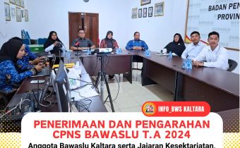 Empat CPNS Bawaslu Provinsi Kalimantan Utara Ikuti Penerimaan dan Pengarahan Secara Daring dari Bawaslu RI