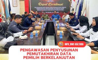 BAWASLU KALIMANTAN UTARA KOORDINASI DENGAN KPU PROVINSI DALAM RANGKA PENGAWASAN PEMUTAKHIRAN DATA PEMILIH BERKELANJUTAN